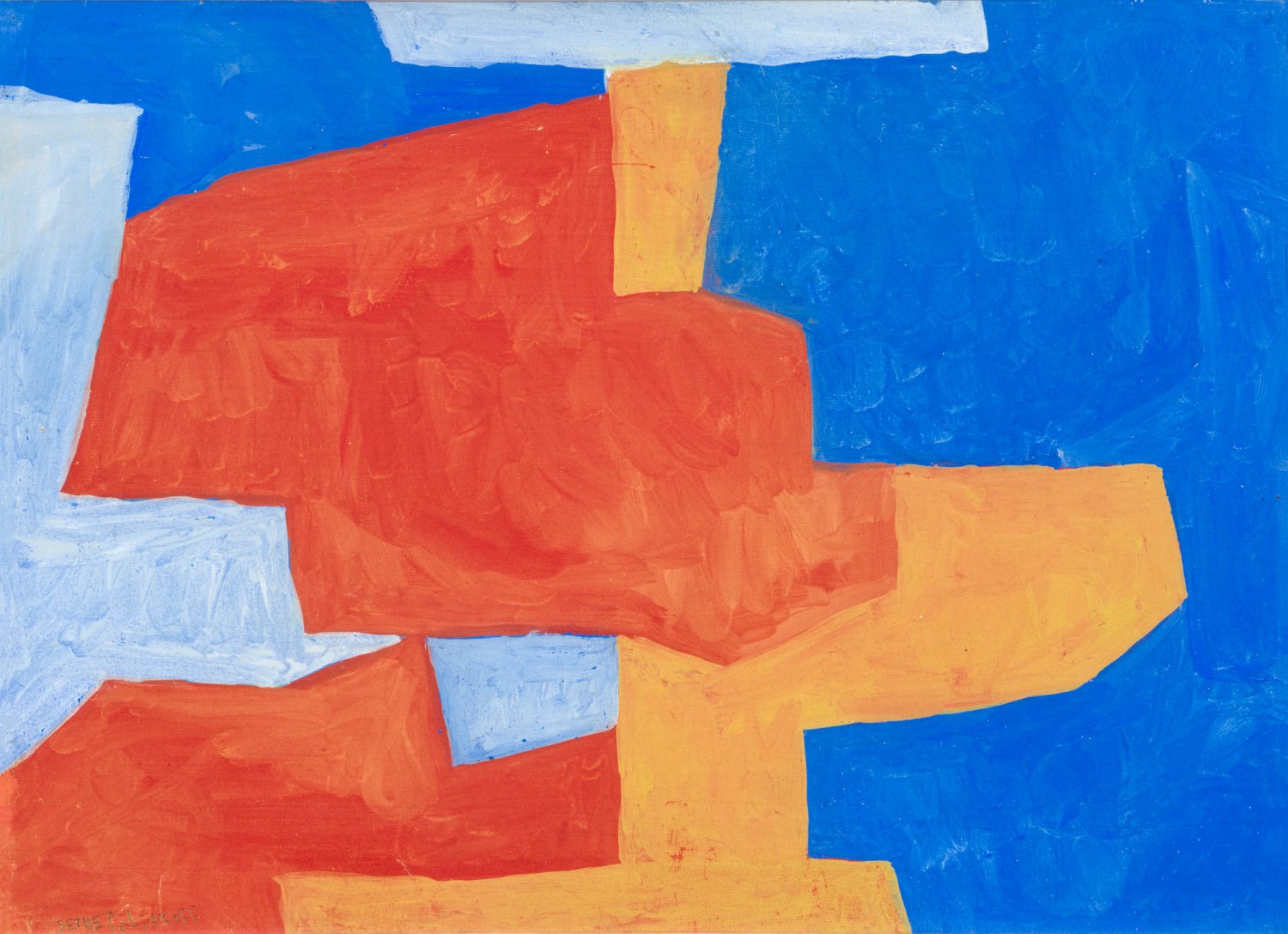 Serge Poliakoff - Composition rouge, bleue et jaune