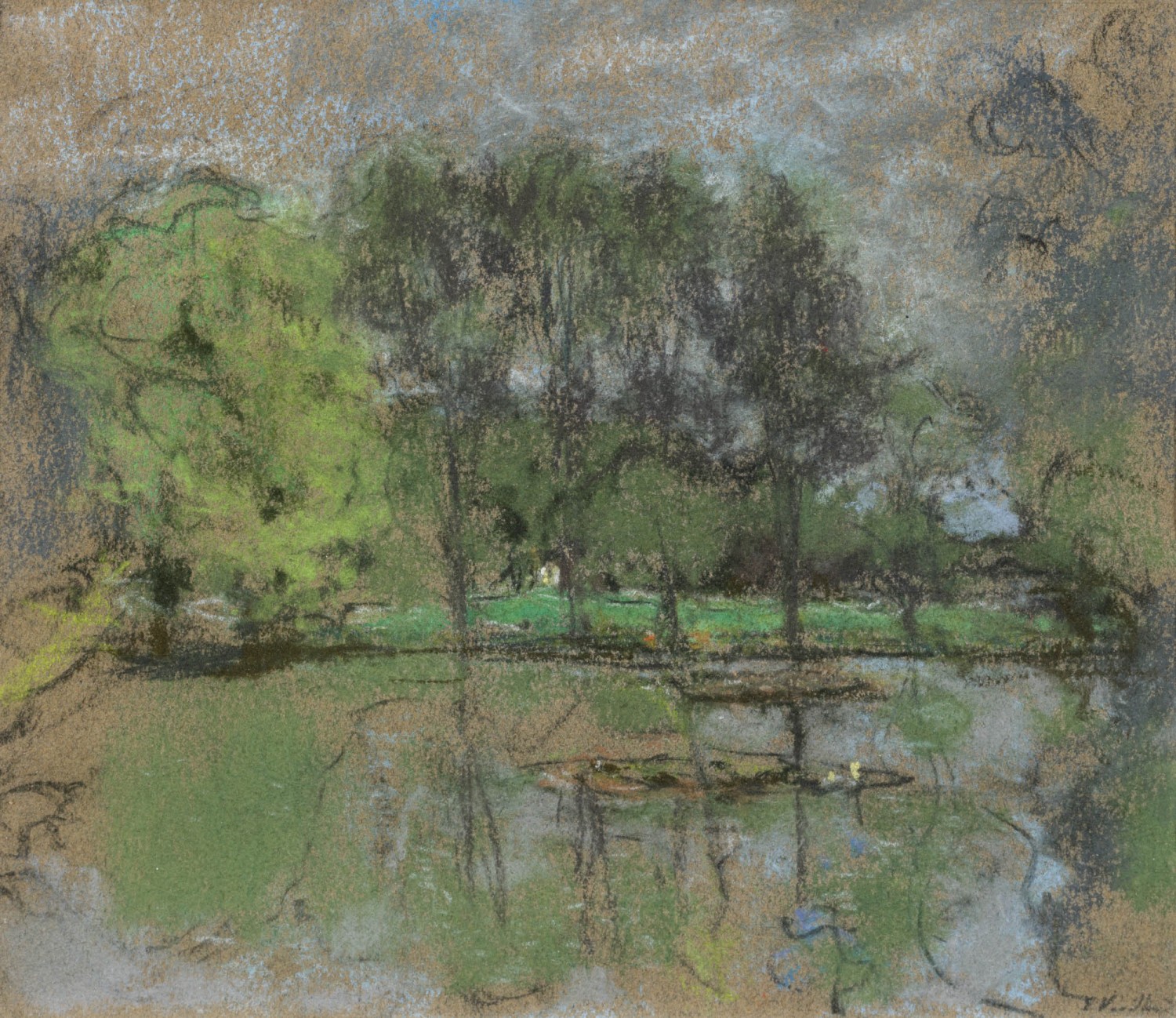 Édouard Vuillard - L’étang sous un ciel gris