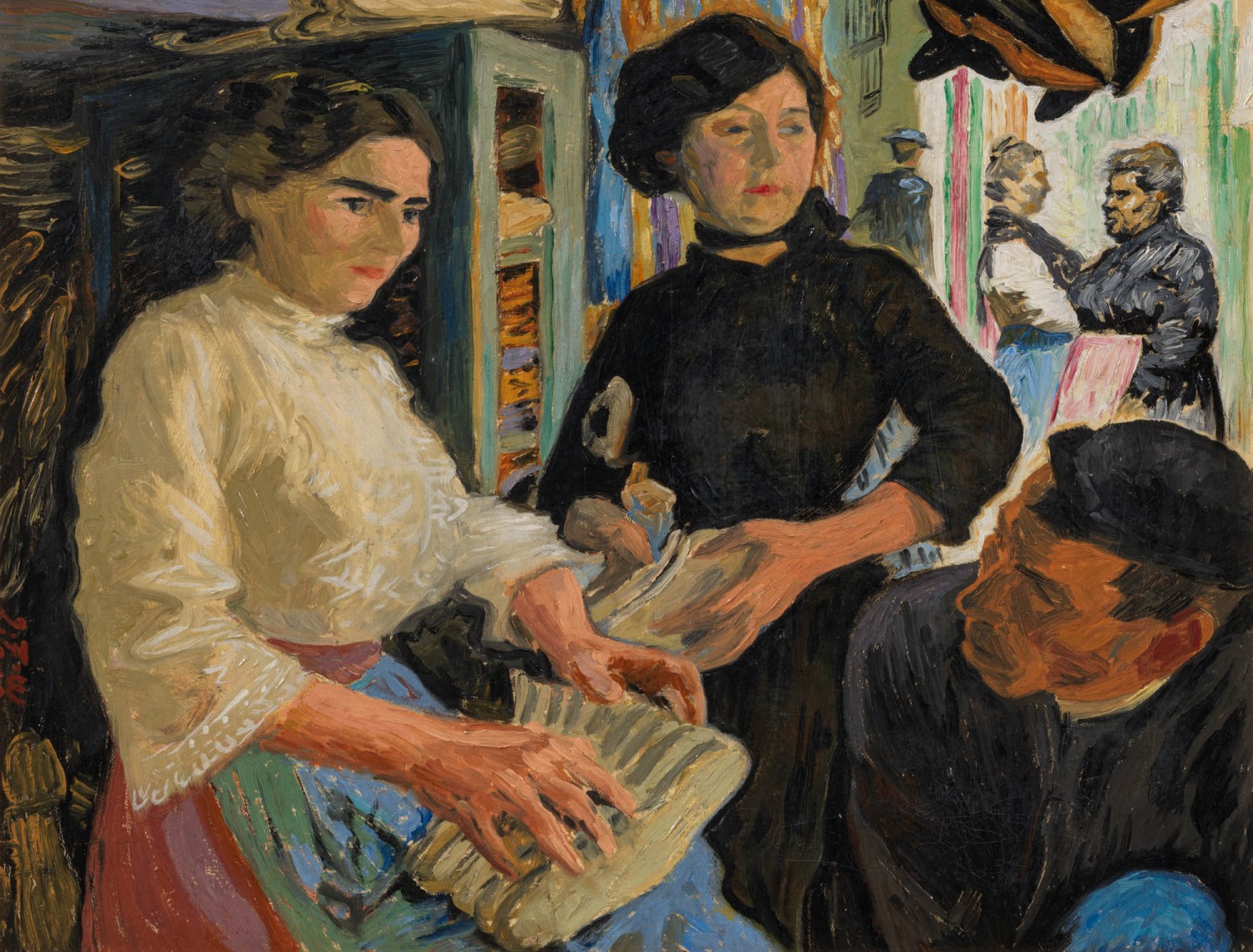 Jens Ferdinand Willumsen - Schuhmacherstand auf einem Platz in Valencia