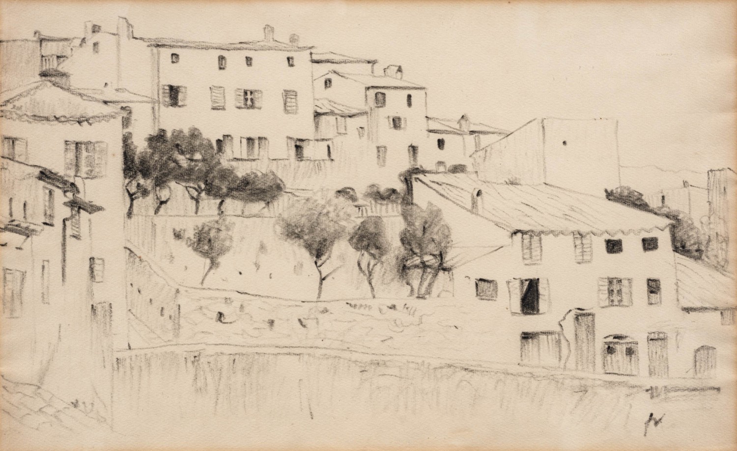 Félix Vallotton - Cagnes, Paysage aux toits