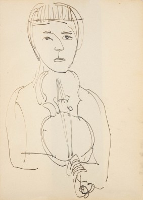 Ernst Ludwig Kirchner - Lotte Rohner mit Geige