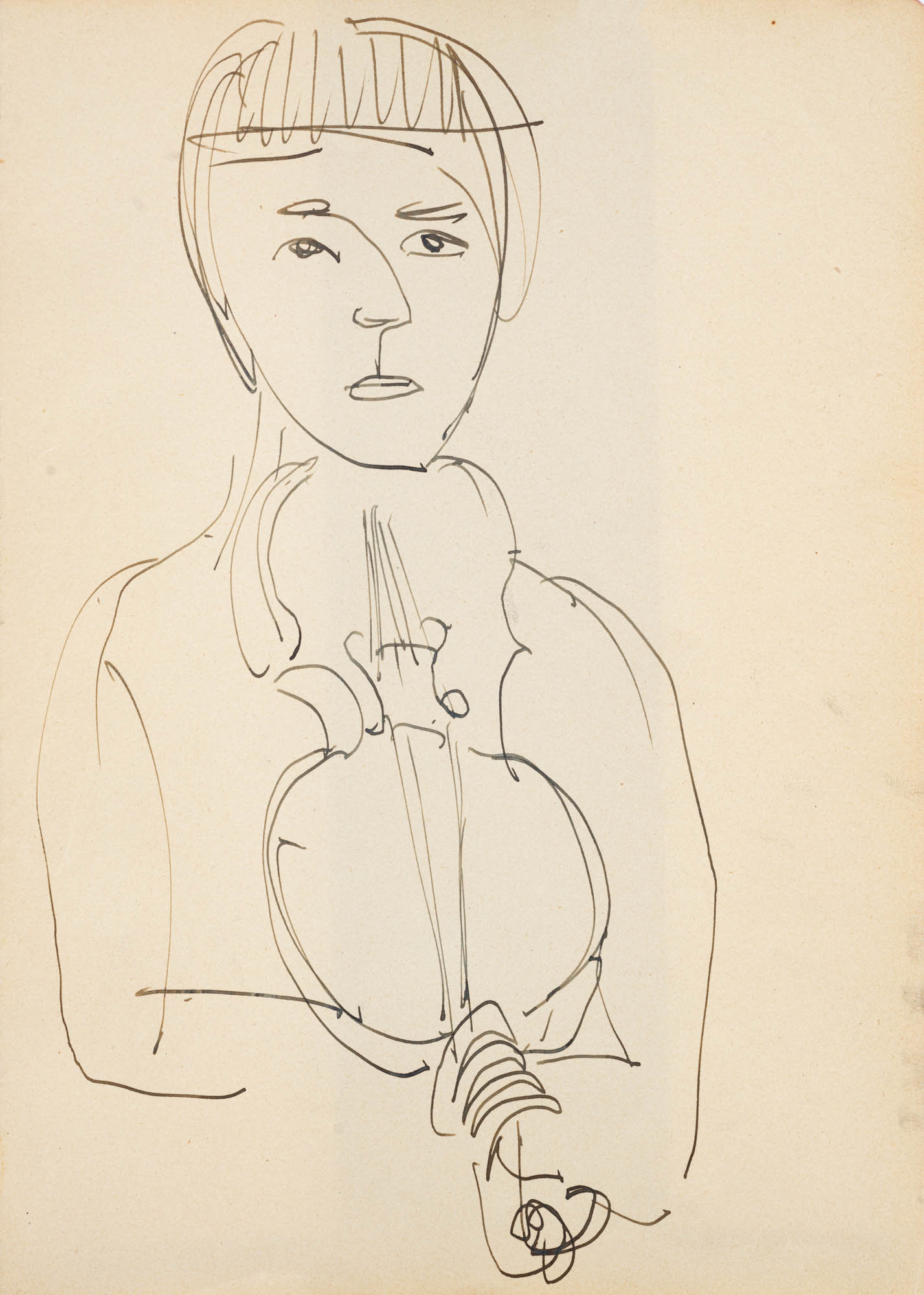 Ernst Ludwig Kirchner - Lotte Rohner mit Geige