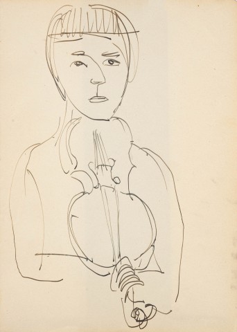 Ernst Ludwig Kirchner - Lotte Rohner mit Geige
