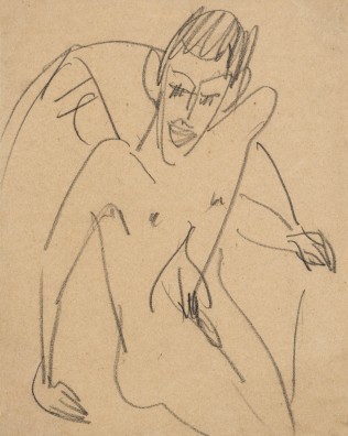 Ernst Ludwig Kirchner - Männlicher Dreiviertelakt (wohl Hugo Bialowons)