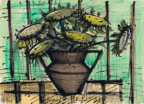 Bernard Buffet - Nature morte aux tournesols