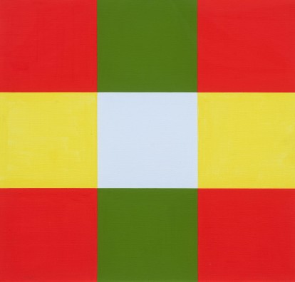 Richard Paul Lohse - Drei horizontale Gruppen mit hellblauem Zentrum - Variation F