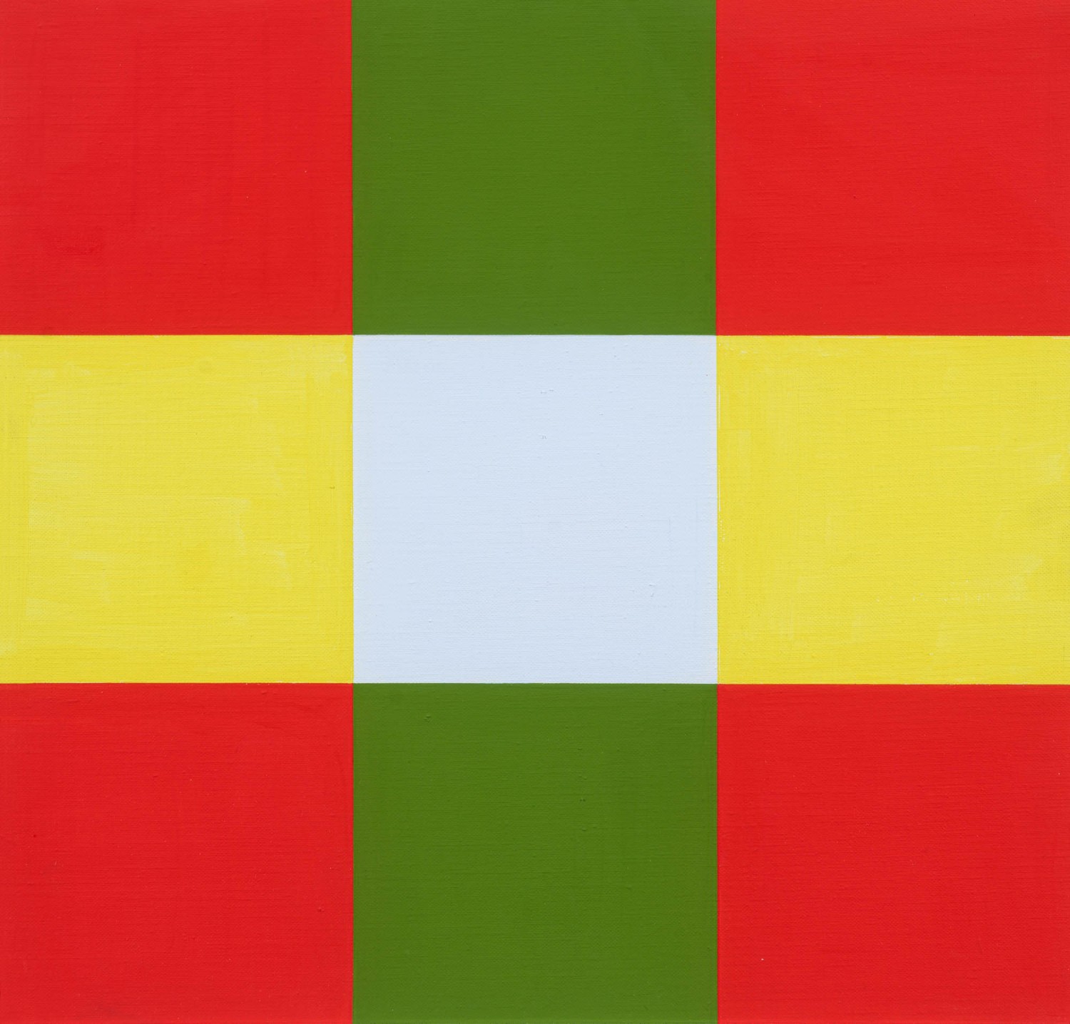 Richard Paul Lohse - Drei horizontale Gruppen mit hellblauem Zentrum - Variation F