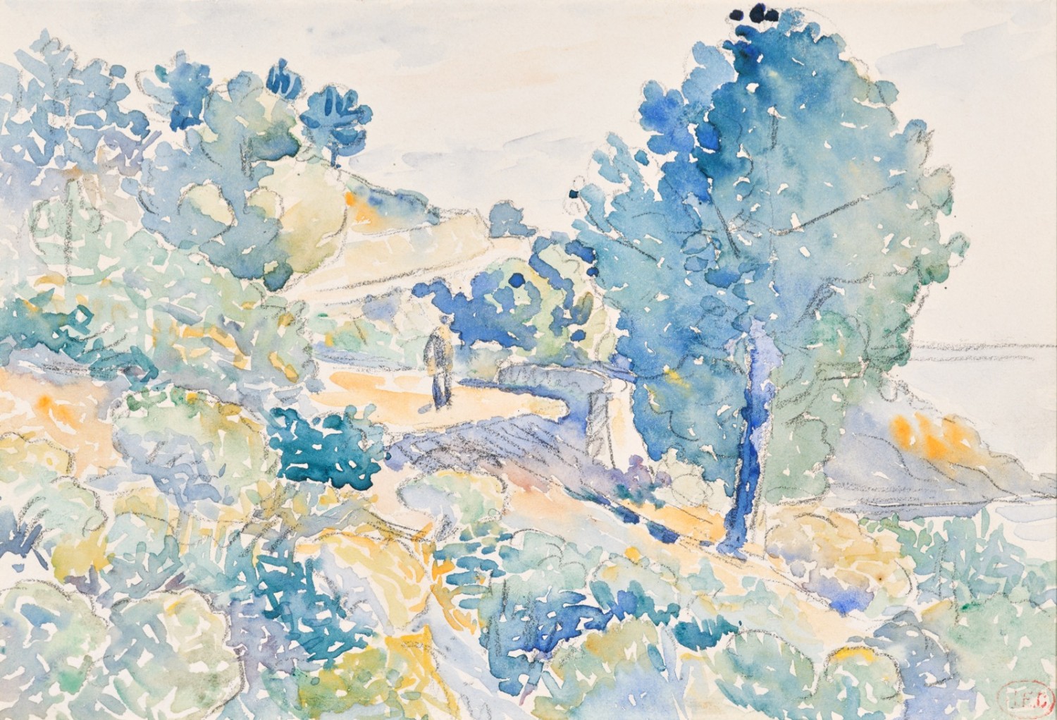 Henri Edmond Cross - Route d’Aiguebelle à Cavalière, 11 heure du matin