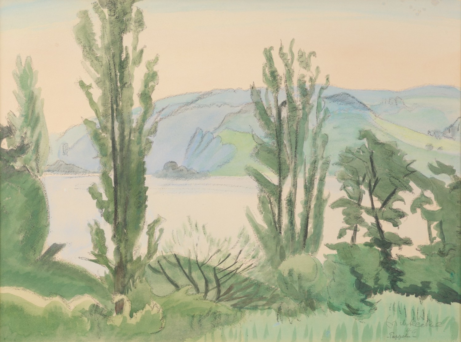 Erich Heckel - Pappeln am Untersee
