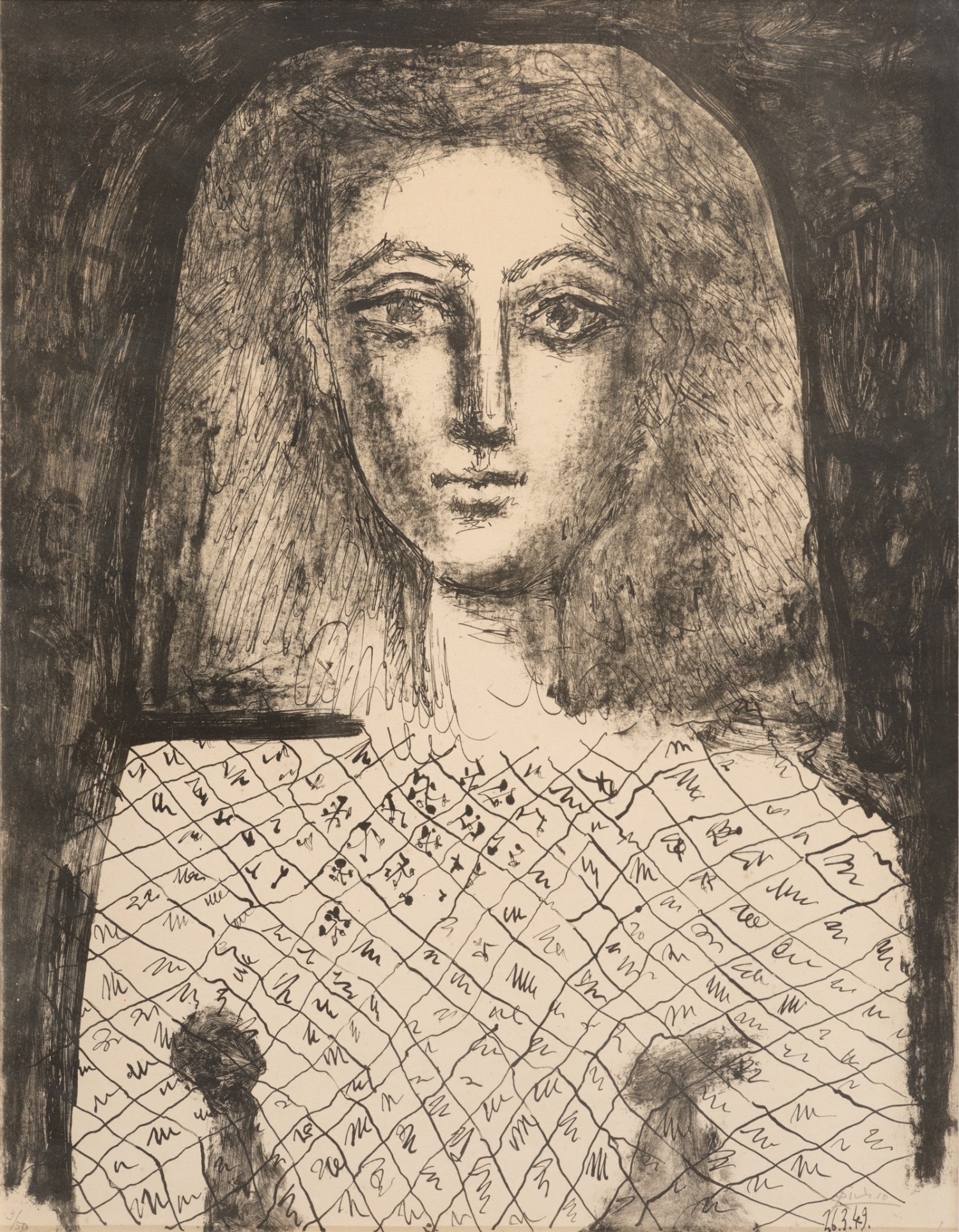 Pablo Picasso - Le corsage à carreaux (Françoise Gilot)