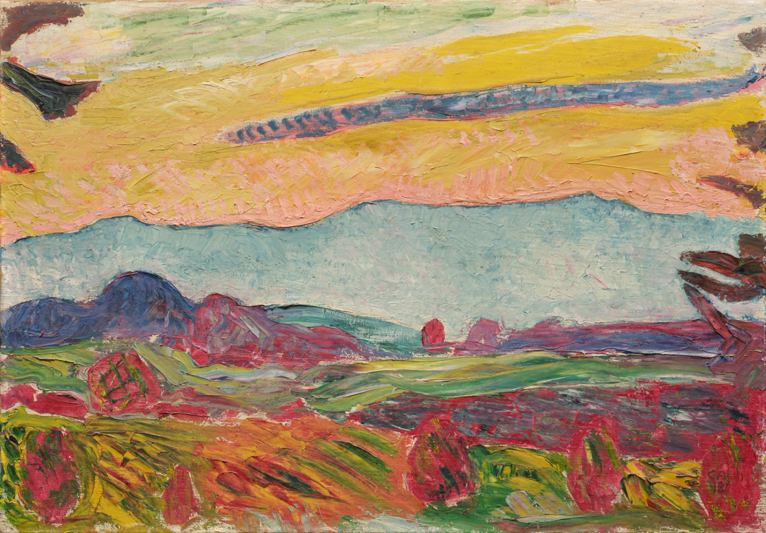 Cuno Amiet - Hügellandschaft mit Jura