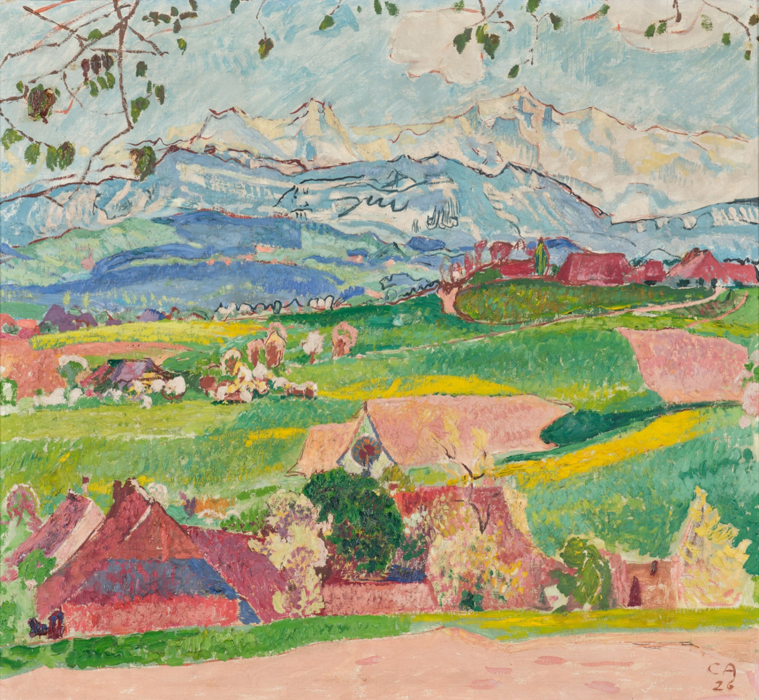 Cuno Amiet - Blick von Affoltern im Emmentalauf die Berner Alpen