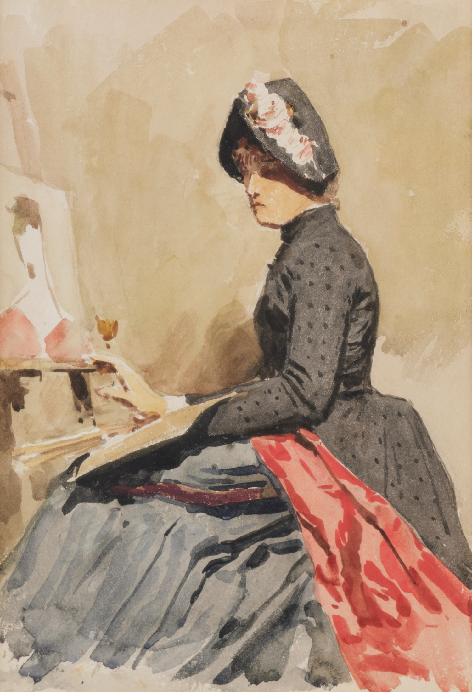 Albert Anker - Junge Dame an der Staffelei