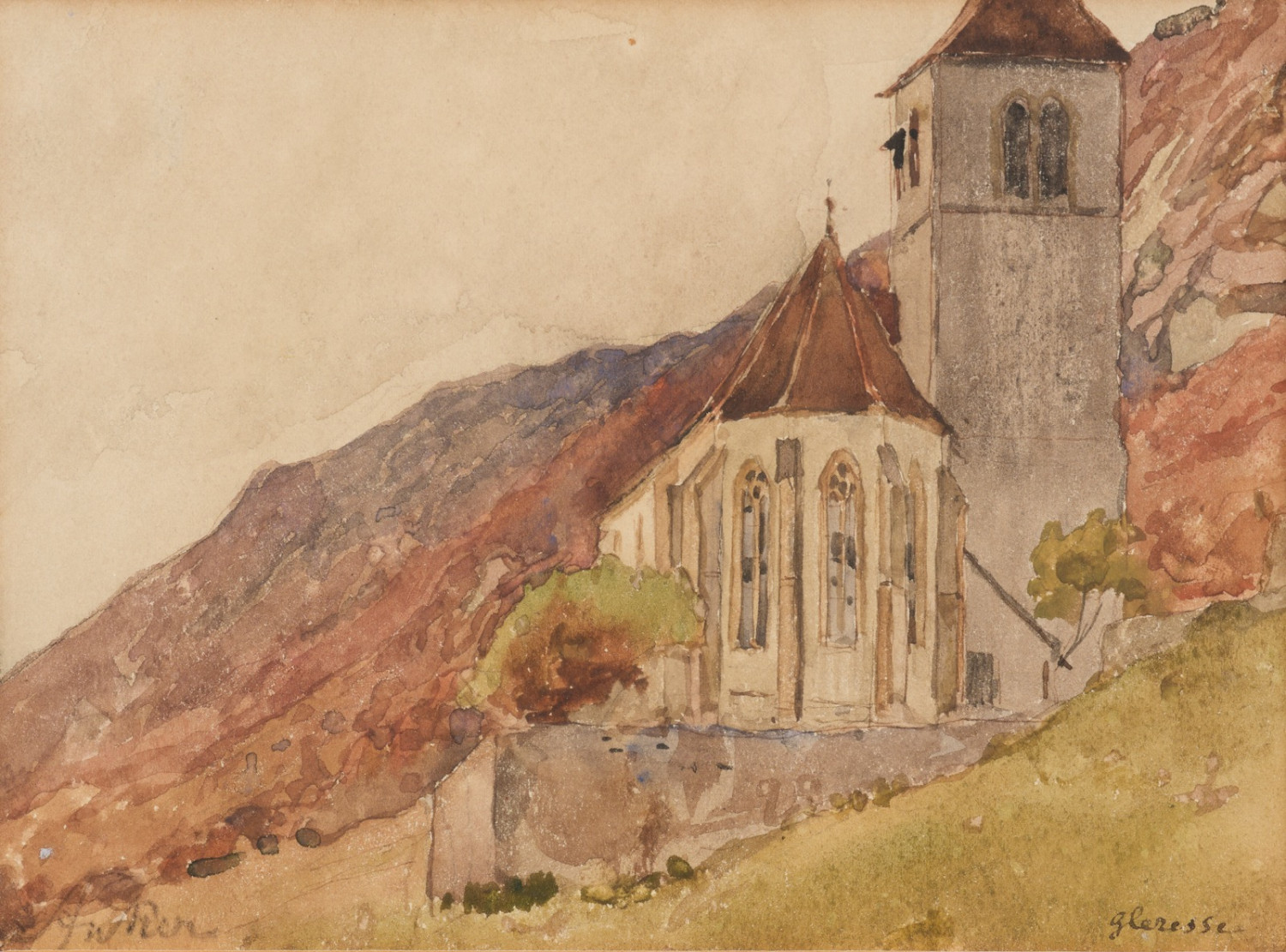 Albert Anker - Kirche von Ligerz