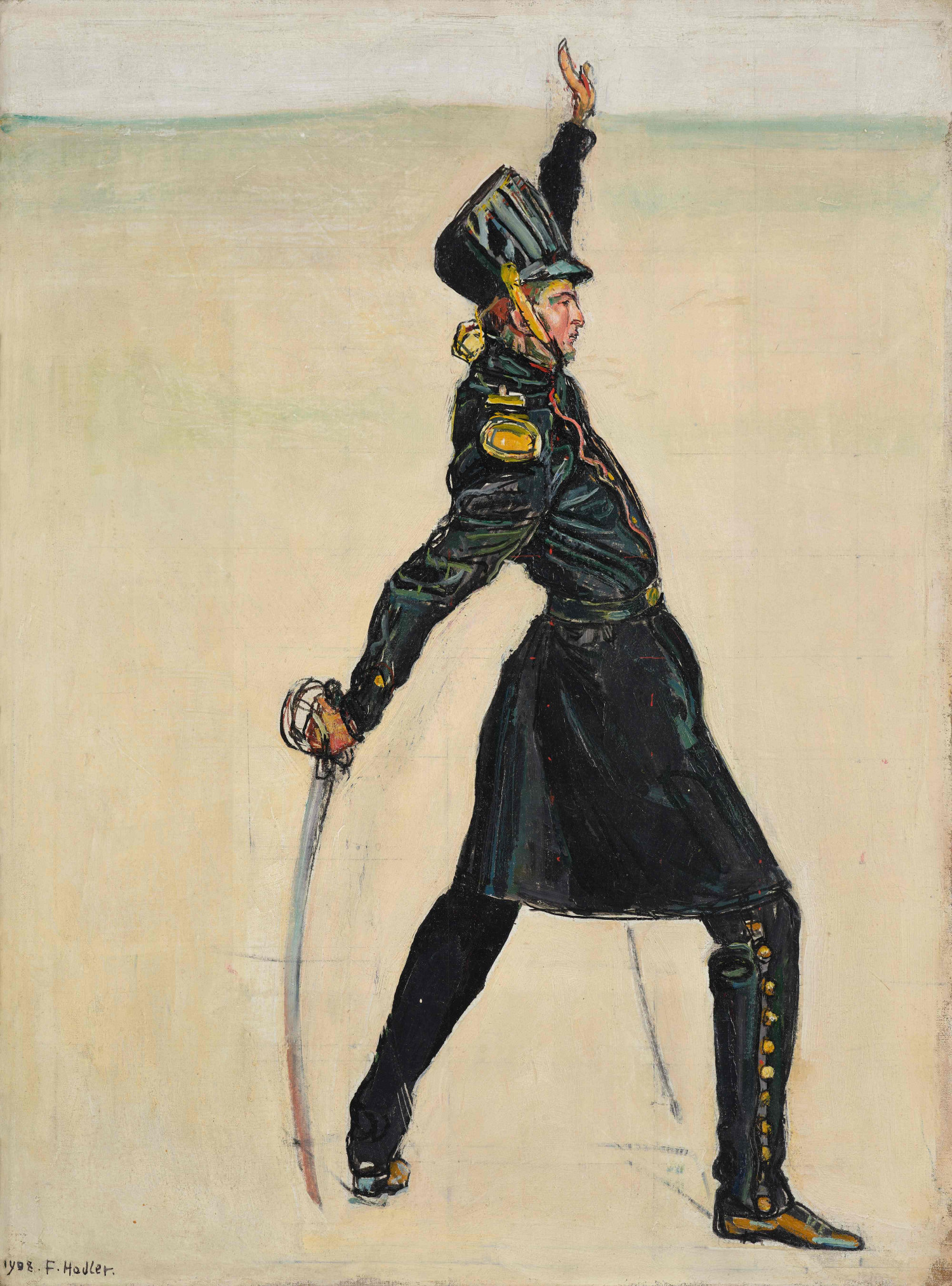 Ferdinand Hodler - Jenenser Student. Auszug der Deutschen Studenten in den Freiheitskrieg von 1813, Einzelfigur