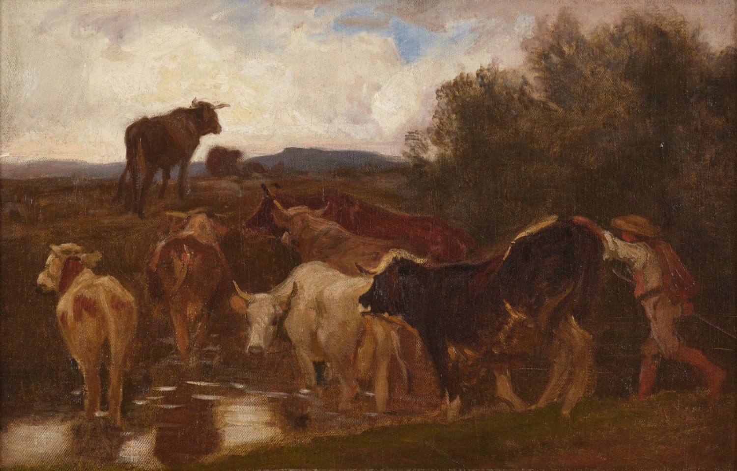Rudolf Koller - Kuhherde in der Furt