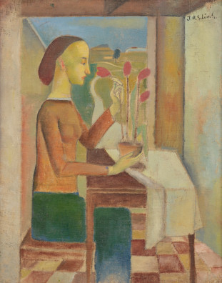 Johann Robert Schürch - Sitzende mit Blumentopf