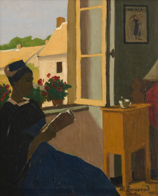 Marius Borgeaud - Femme lisant à sa fenêtre