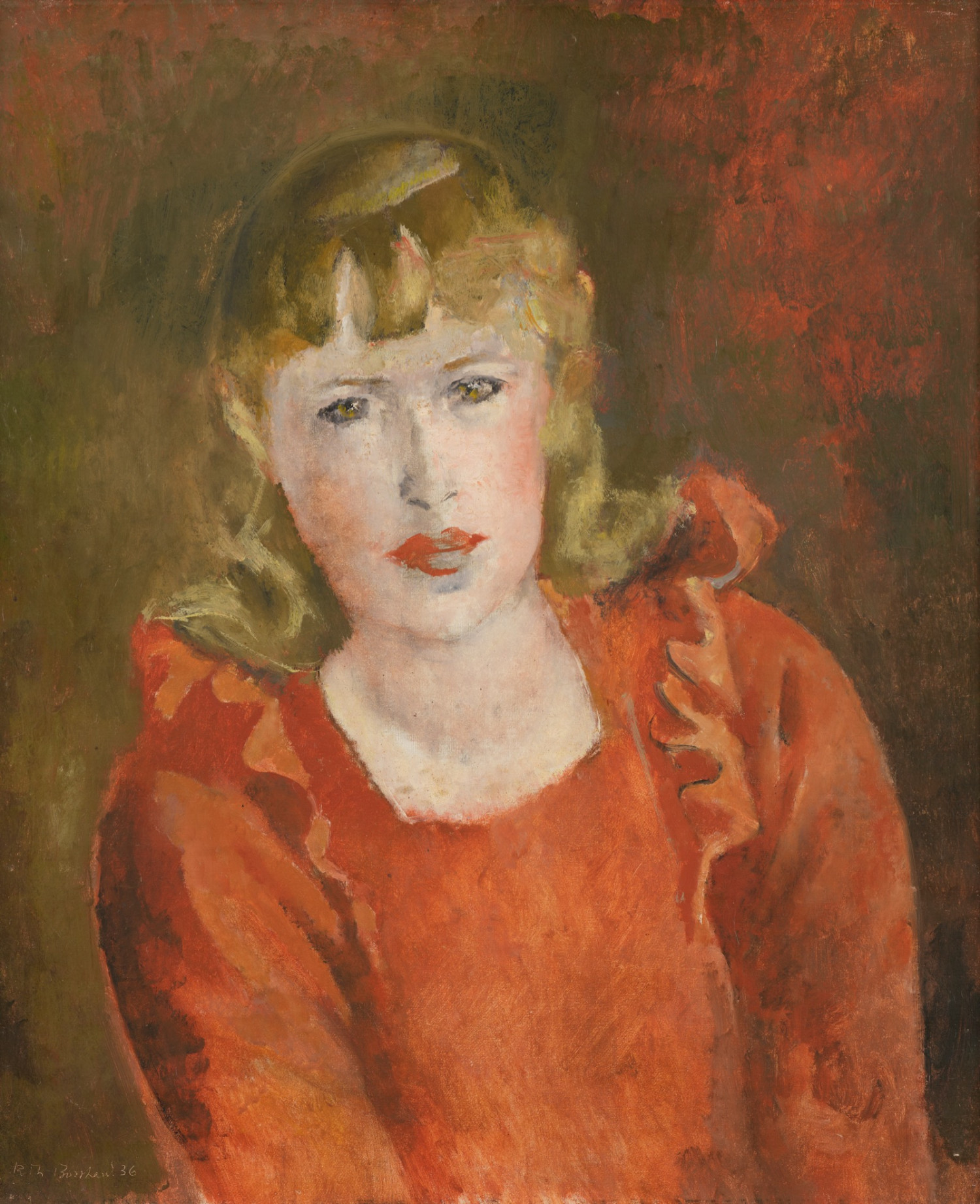 Rodolphe-Théophile Bosshard - Jeune femme en rouge