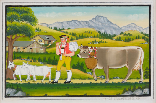 Ulrich Martinelli - Senn mit Kuh und Ziegen