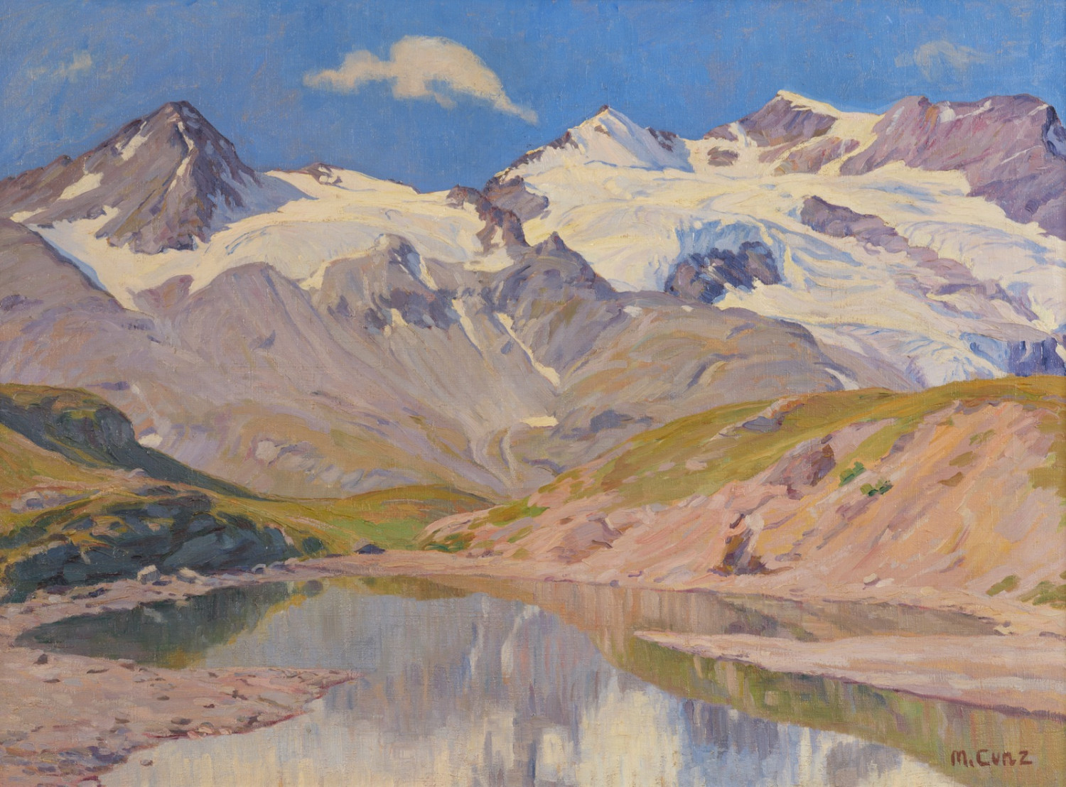 Martha Cunz - Bergsee mit Cambrenagruppe (Bernina, Engadin)