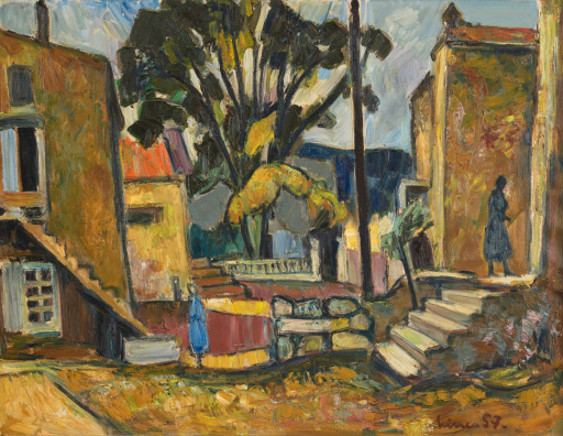 Carl Walter Liner - Dorfszene im Süden