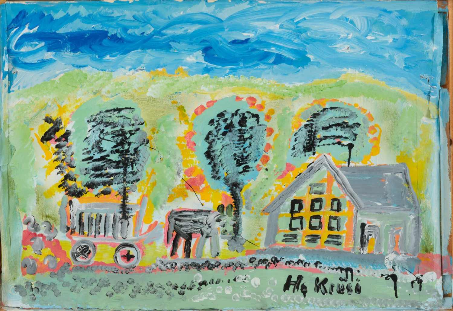 Hans Krüsi - Landschaft mit Bauernhaus