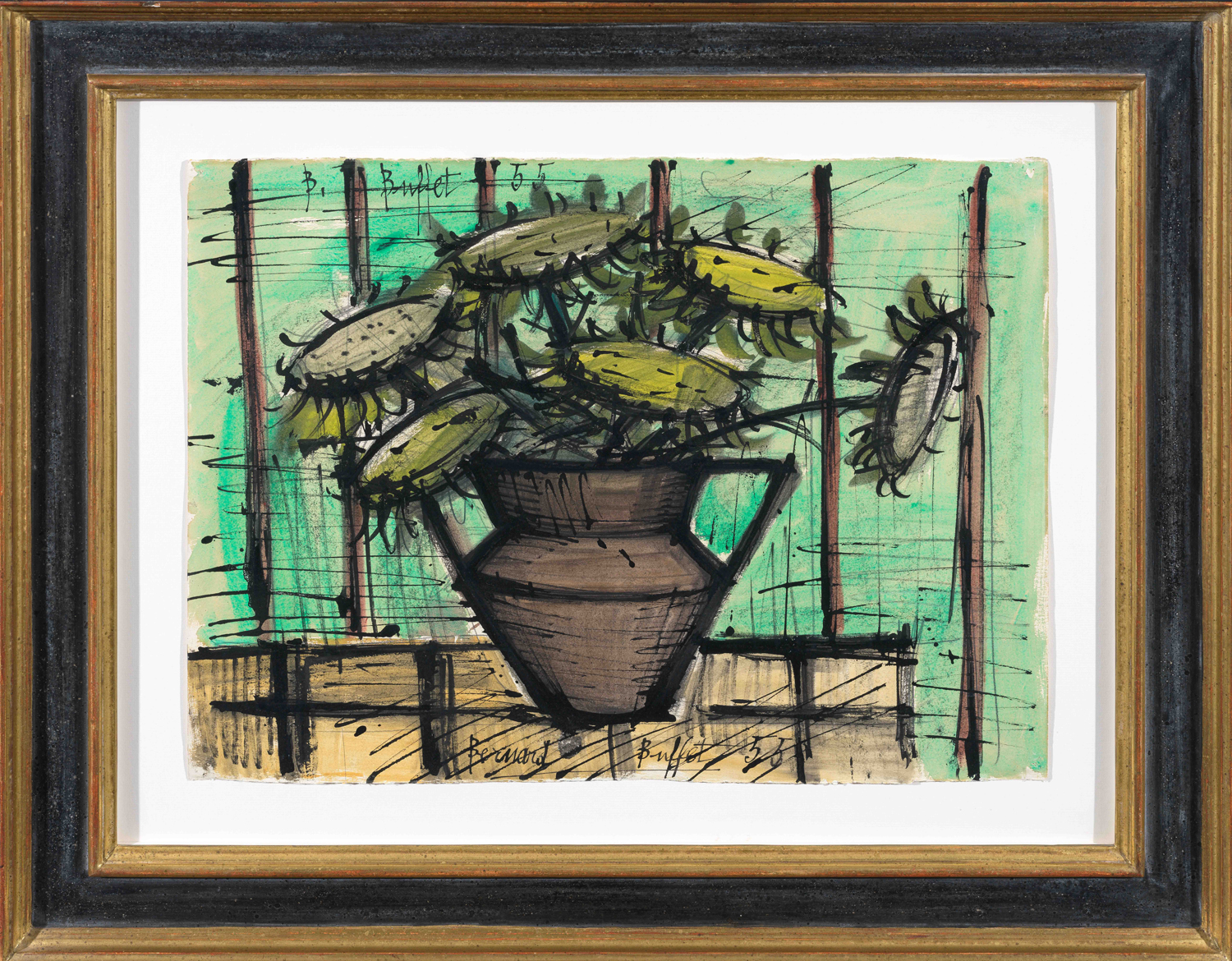 Bernard Buffet - Nature morte aux tournesols