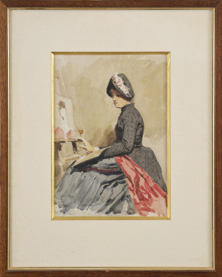 Albert Anker - Junge Dame an der Staffelei
