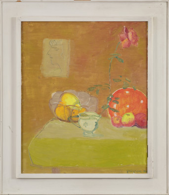 Albert Pfister - Stillleben mit Äpfeln, Zitronen und Rose